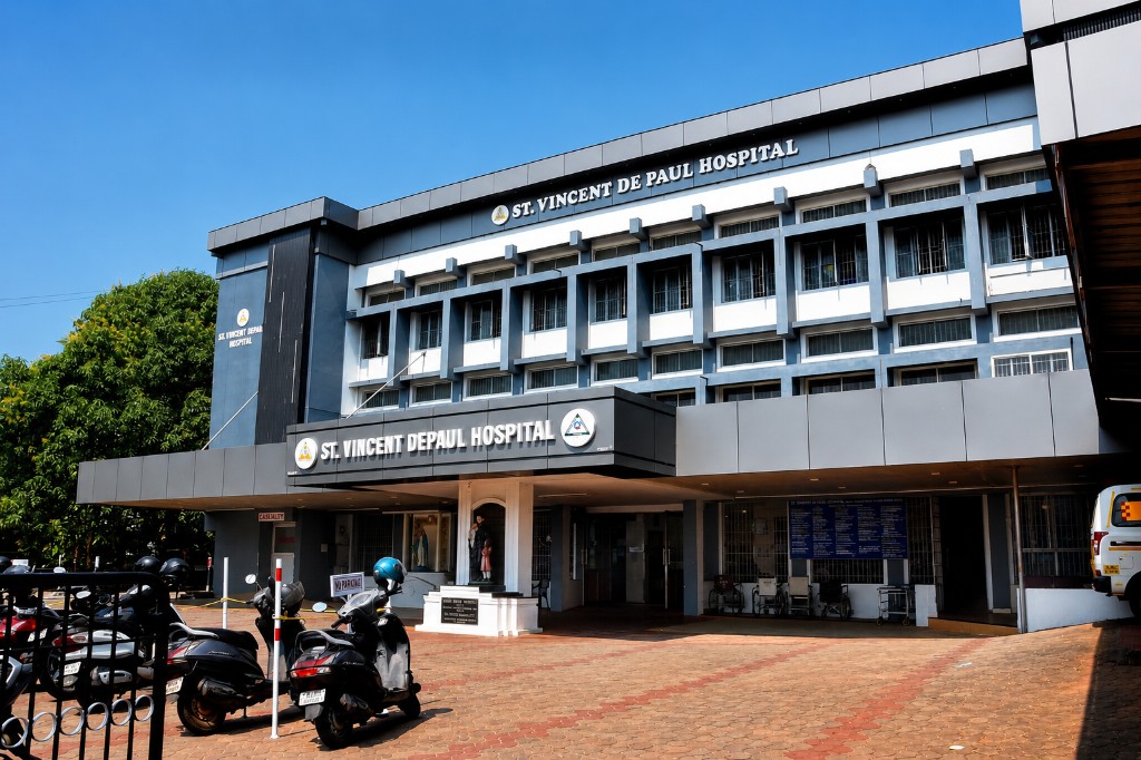 Exterior view of St. Vincent De Paul Hospital building